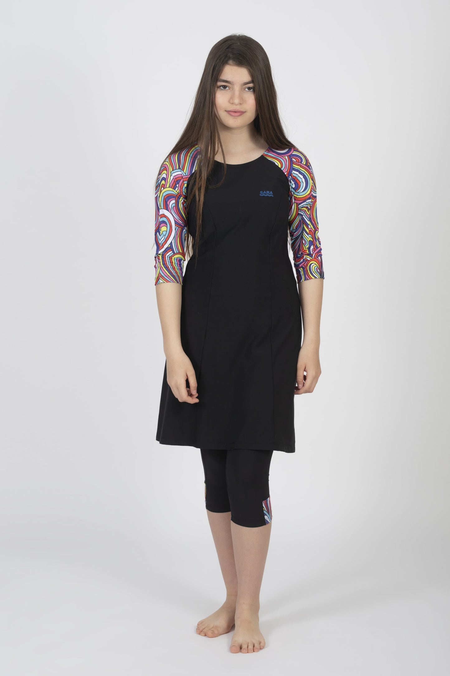 טוניקה שרוול ארוך קשתות צבעוניות