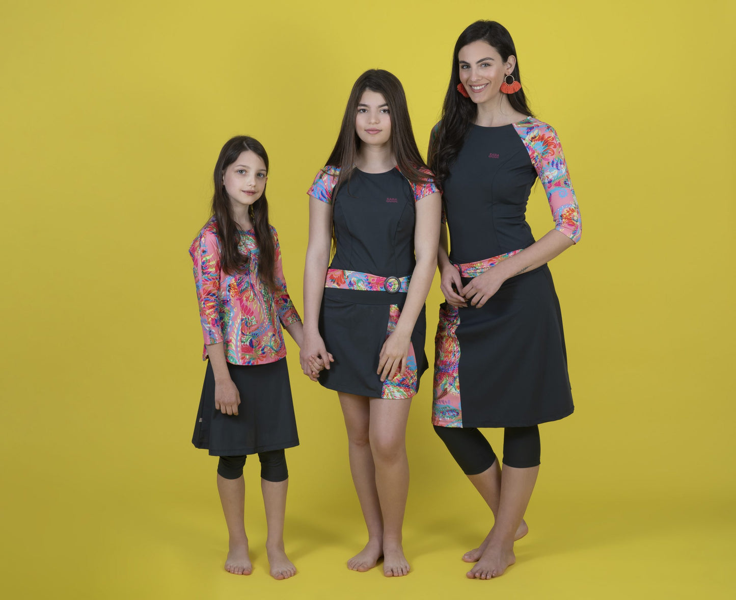 Girls’ Shirt and Skirt Set Gray and Pink Cashmere