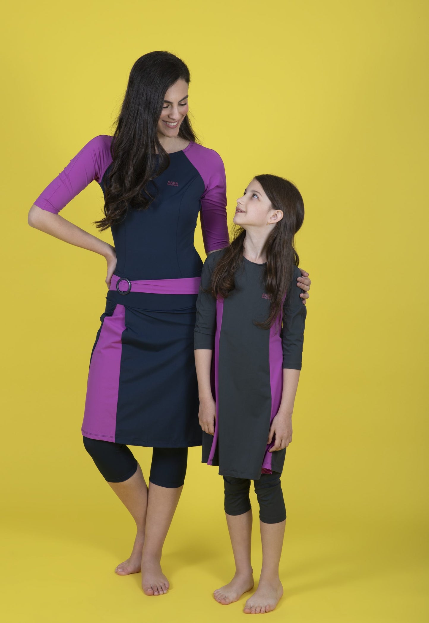 Girls’ Tunic Gray and Purple