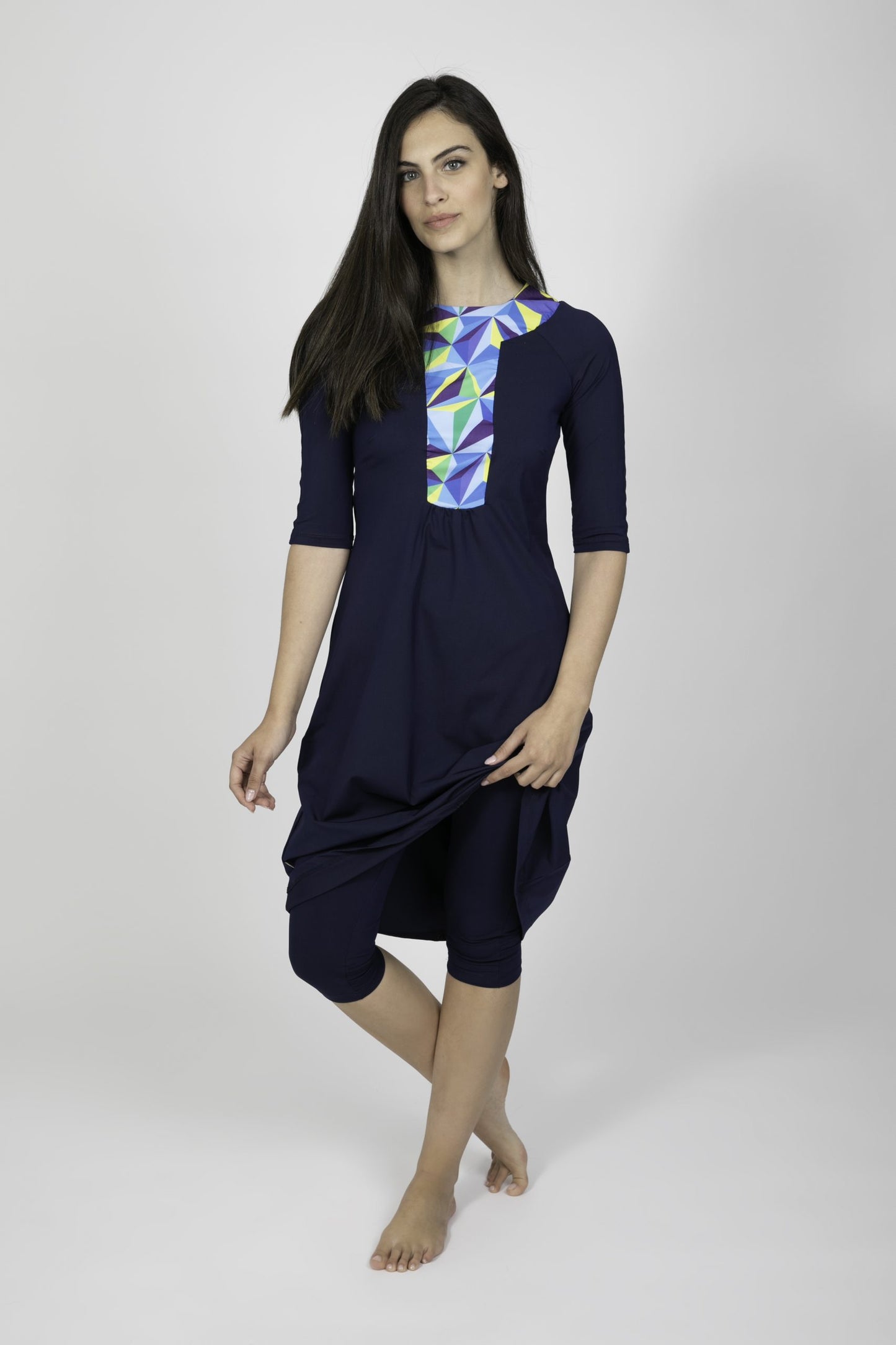 Ethnic Blue with Geometric Pattern