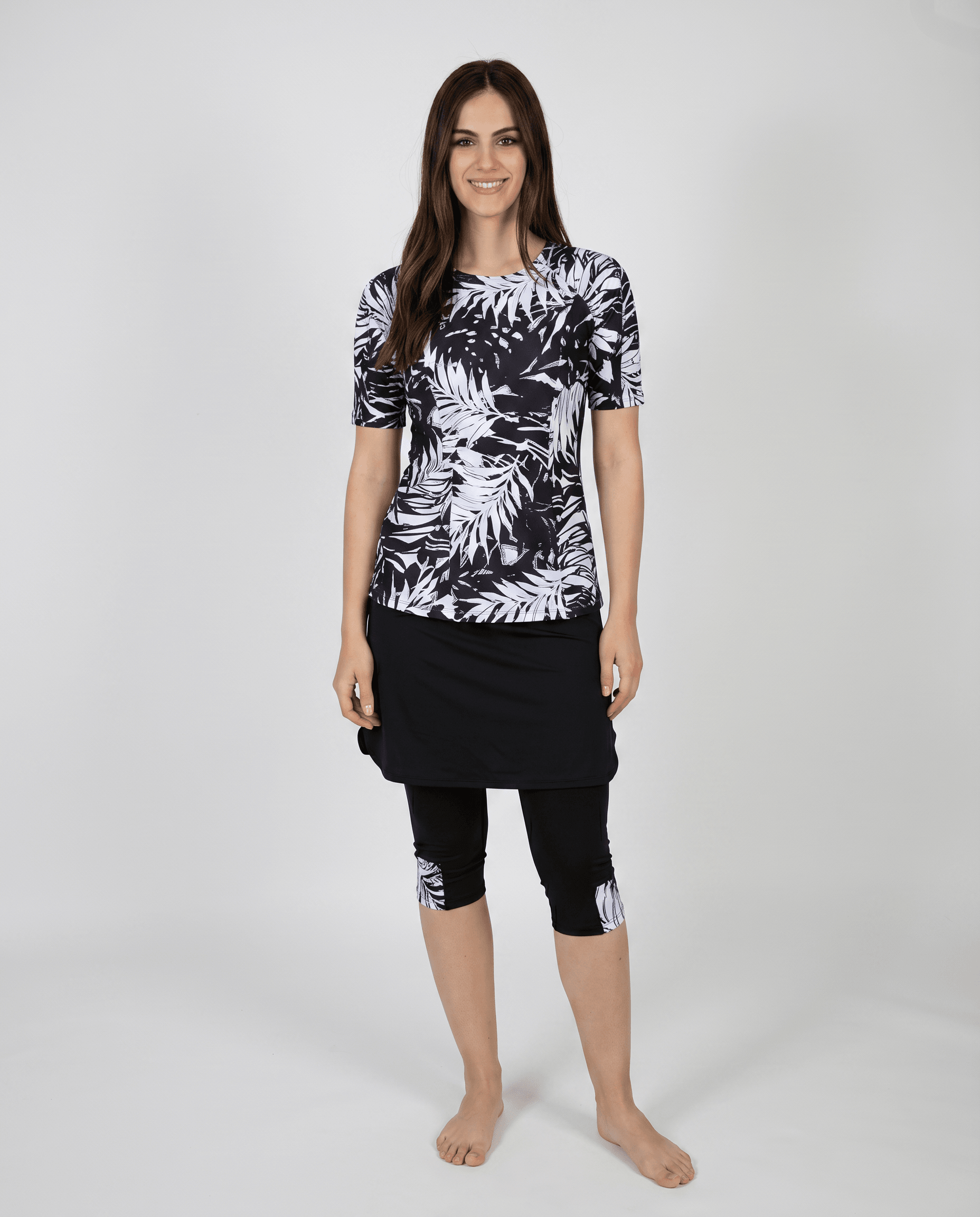 Gaia Black and White Leaves Swim Set